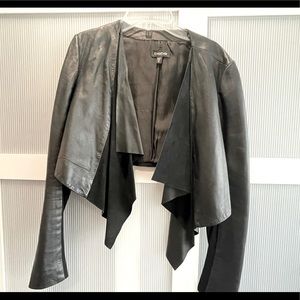 Bebe cropped leather jacket. XS